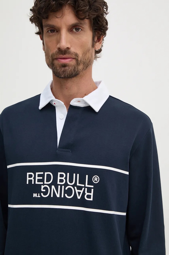 Bavlnené tričko s dlhým rukávom Red Bull Racing x Pepe Jeans tmavomodrá RM540011