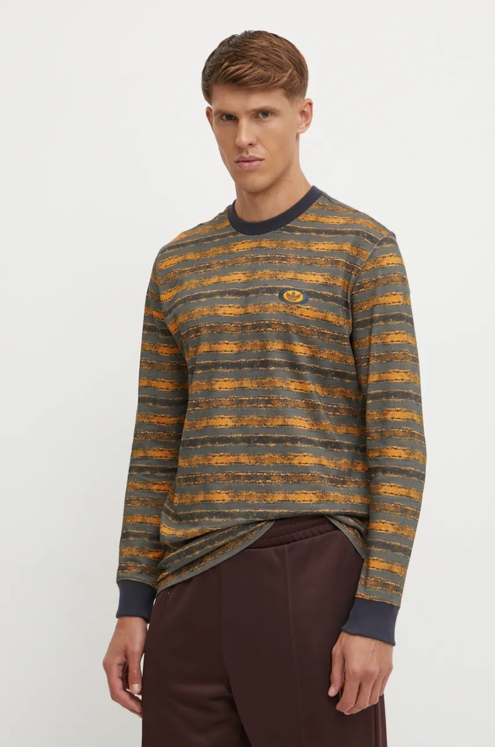 adidas Originals longsleeve wzorzyste szary JL6154