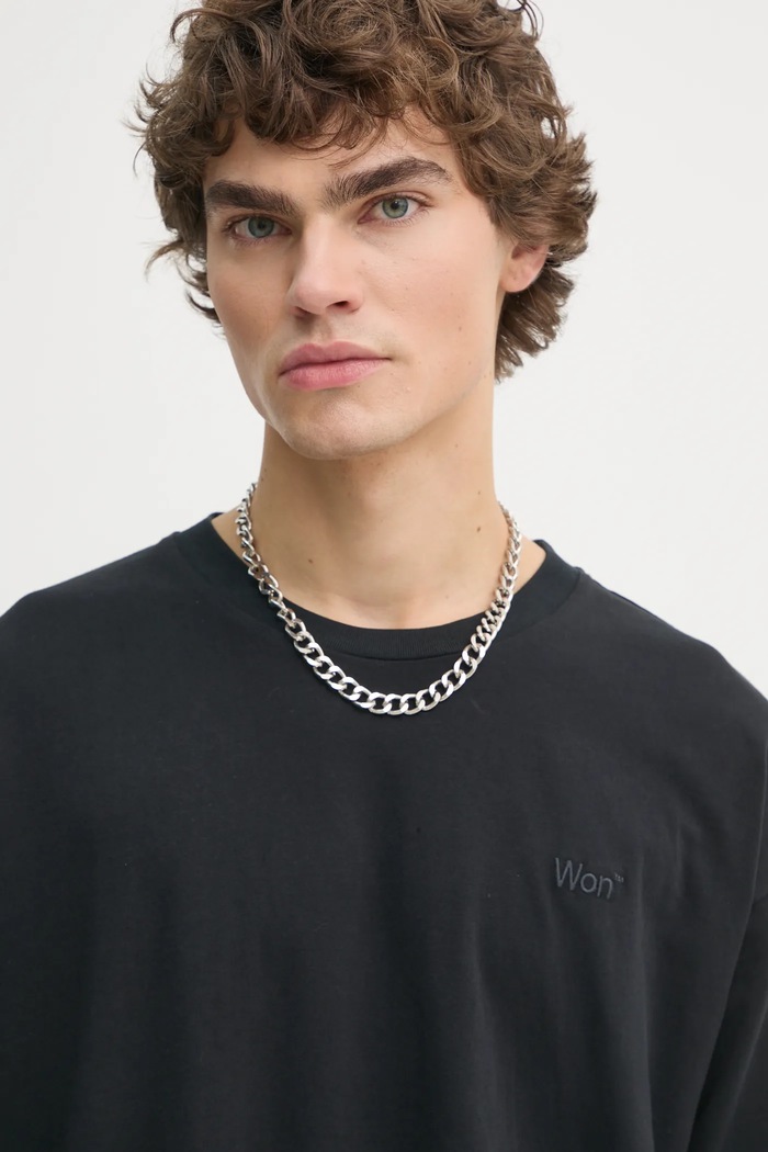 Won Hundred longsleeve din bumbac negru 3301.12063