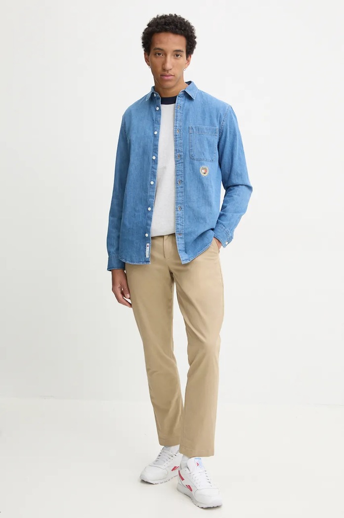 Bavlněné tričko s dlouhým rukávem Hollister Co. KI324.4170.200 šedá AW24