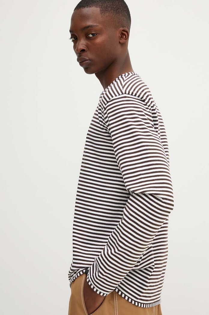 Sunnei Longsleeve bawełniany RTWXJER004 brązowy SS25