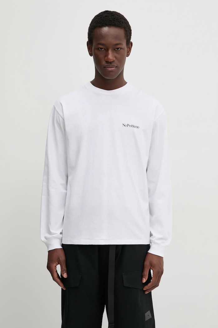 No Problemo cotton longsleeve top Mini Problemo Longleeve Tee cotton white NP60029.02