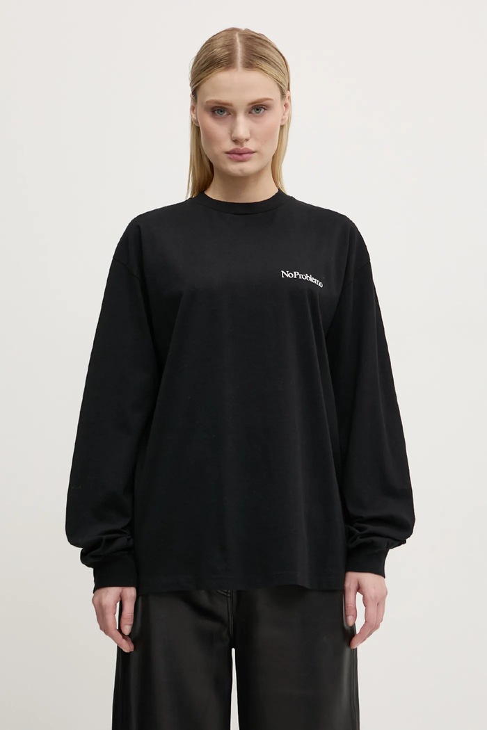 No Problemo longsleeve bawełniany Mini Problemo Longleeve Tee NP60029.02 czarny AW24
