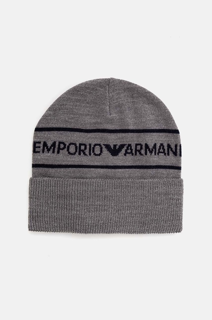 Emporio Armani czapka wełniana dziecięca wełna szary 404707.4F490