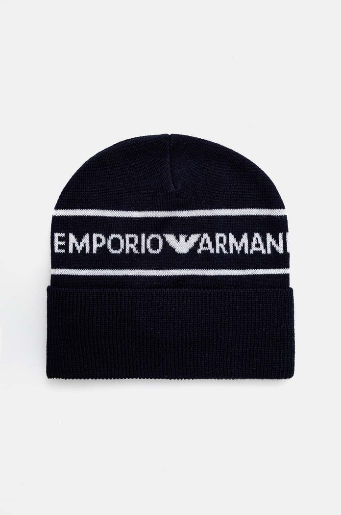 Dětská vlněná čepice Emporio Armani vlna námořnická modř 404707.4F490