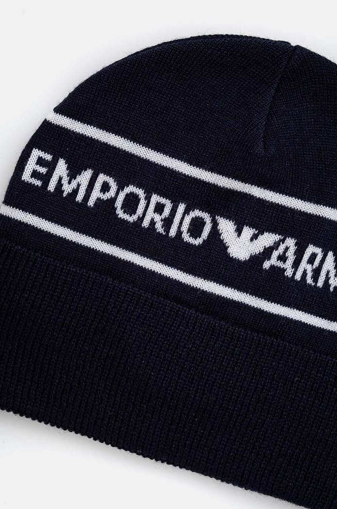 CHLAPEC Dětská vlněná čepice Emporio Armani 404707.4F490 námořnická modř