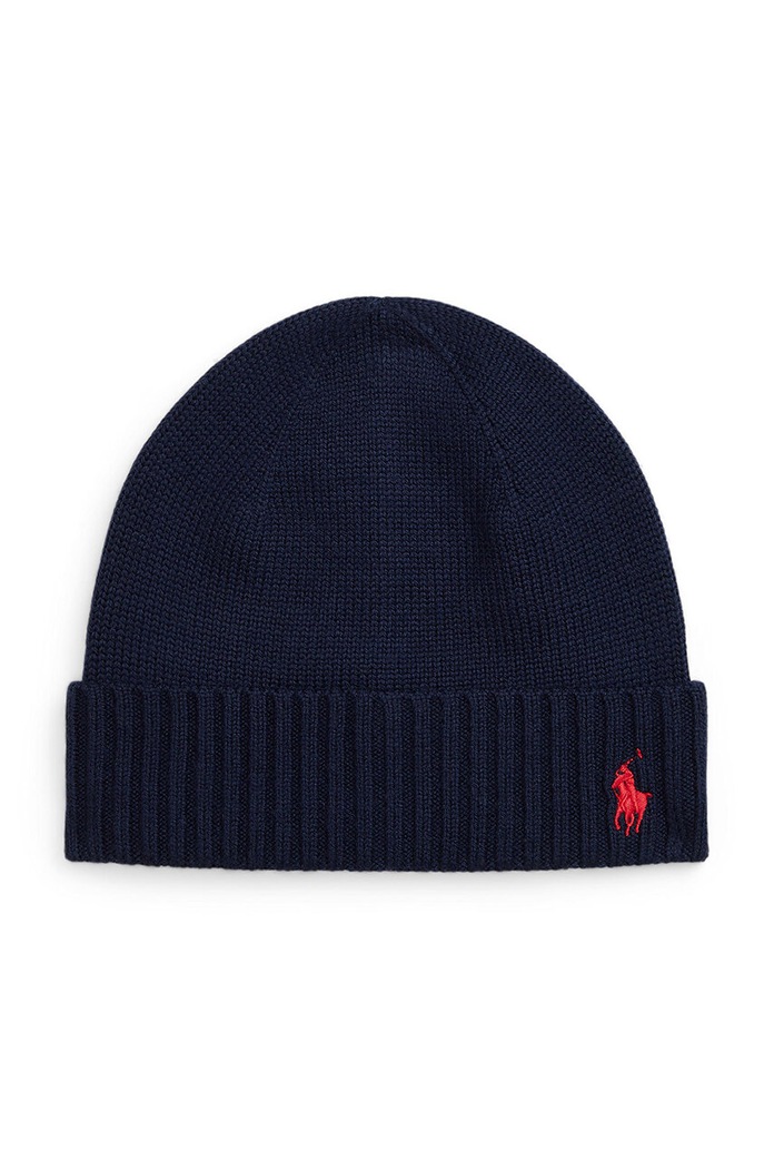Detská vlnená čiapka Polo Ralph Lauren vlna tmavomodrá 323953204001