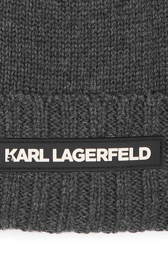 Chłopiec Karl Lagerfeld czapka z domieszką wełny dziecięca Z30361. szary