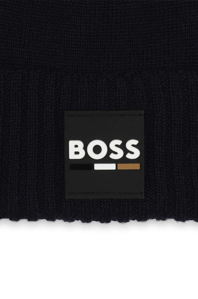 Αγορίστικα BOSS Παιδικός σκούφος από μείγμα μαλλιού BOSS J51566.52.54 σκούρο μπλε