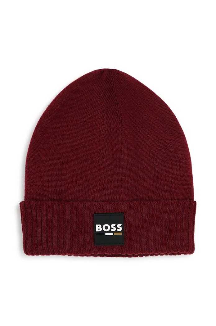 BOSS caciula din lana pentru copii uni rosu J51566.52.54