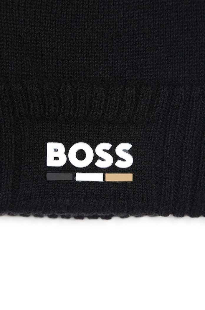 Chłopiec BOSS czapka z domieszką wełny dziecięca J51600.50.52 czarny