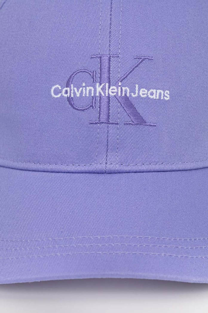 Dodaci Pamučna kapa sa šiltom Calvin Klein Jeans K60K612317 ljubičasta