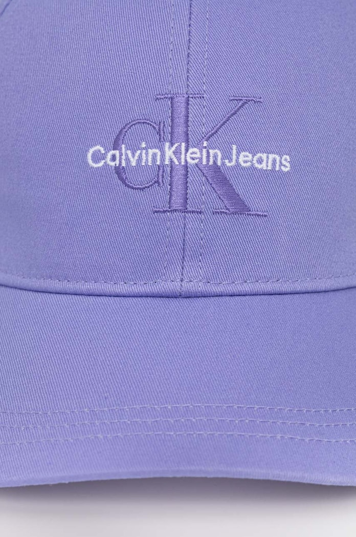 Dodaci Pamučna kapa sa šiltom Calvin Klein Jeans K60K612317 ljubičasta