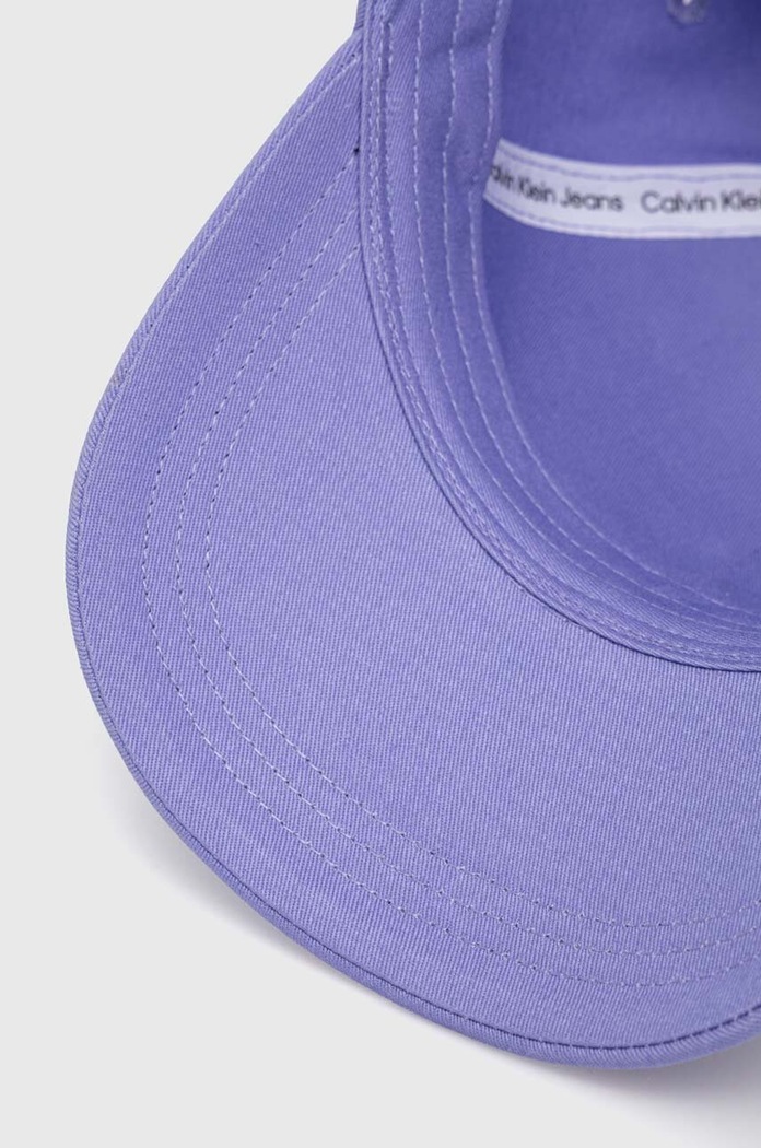 Pamučna kapa sa šiltom Calvin Klein Jeans ljubičasta K60K612317
