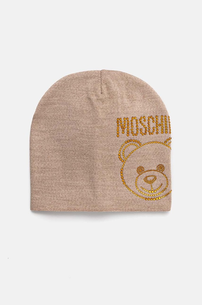 Vlněná čepice Moschino vlna béžová M3159.65331