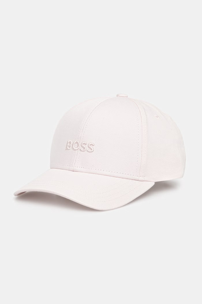 BOSS Čiapka so šiltom dámska bavlnená Ari ružová 50519889