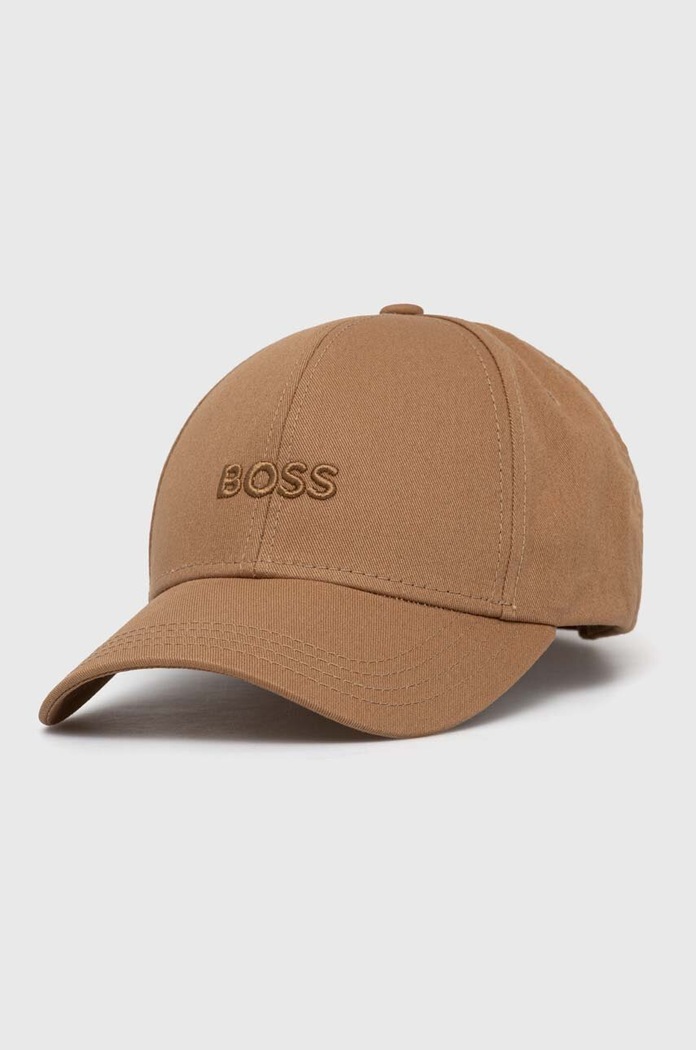 BOSS Čiapka so šiltom dámska bavlnená Ari bavlna béžová 50519889