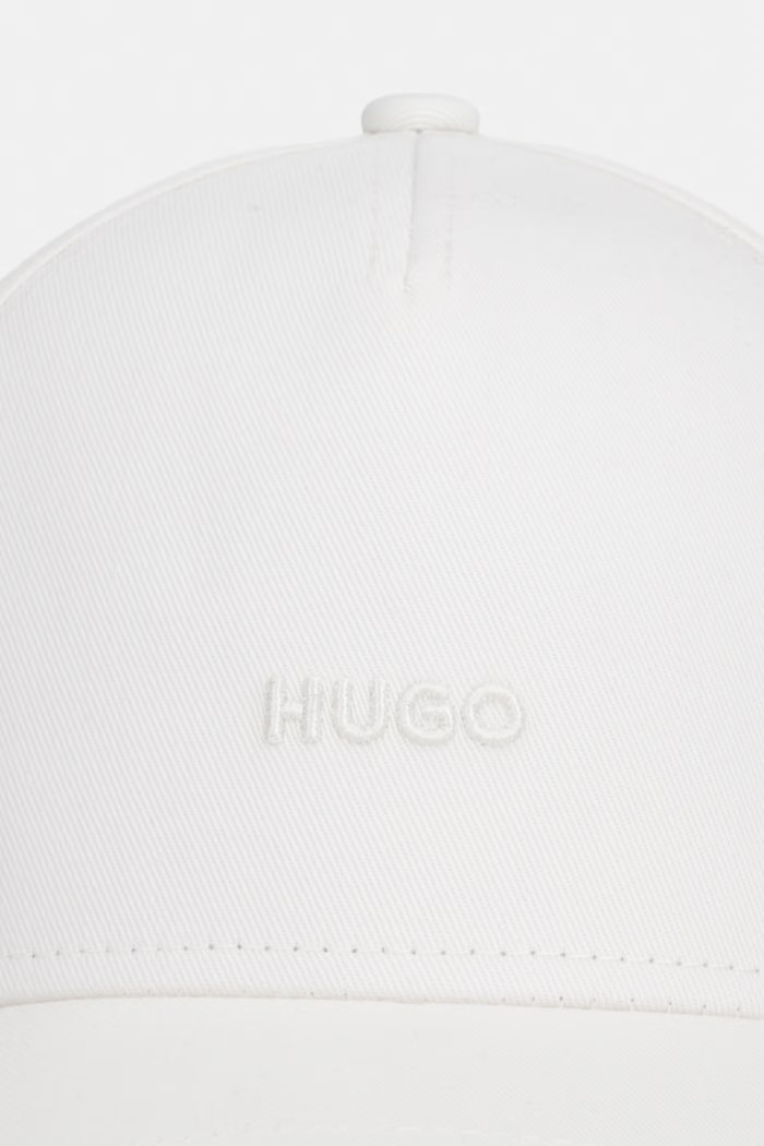 HUGO čiapka so šiltom dámska bavlnená Cara 50519255 biela SS26