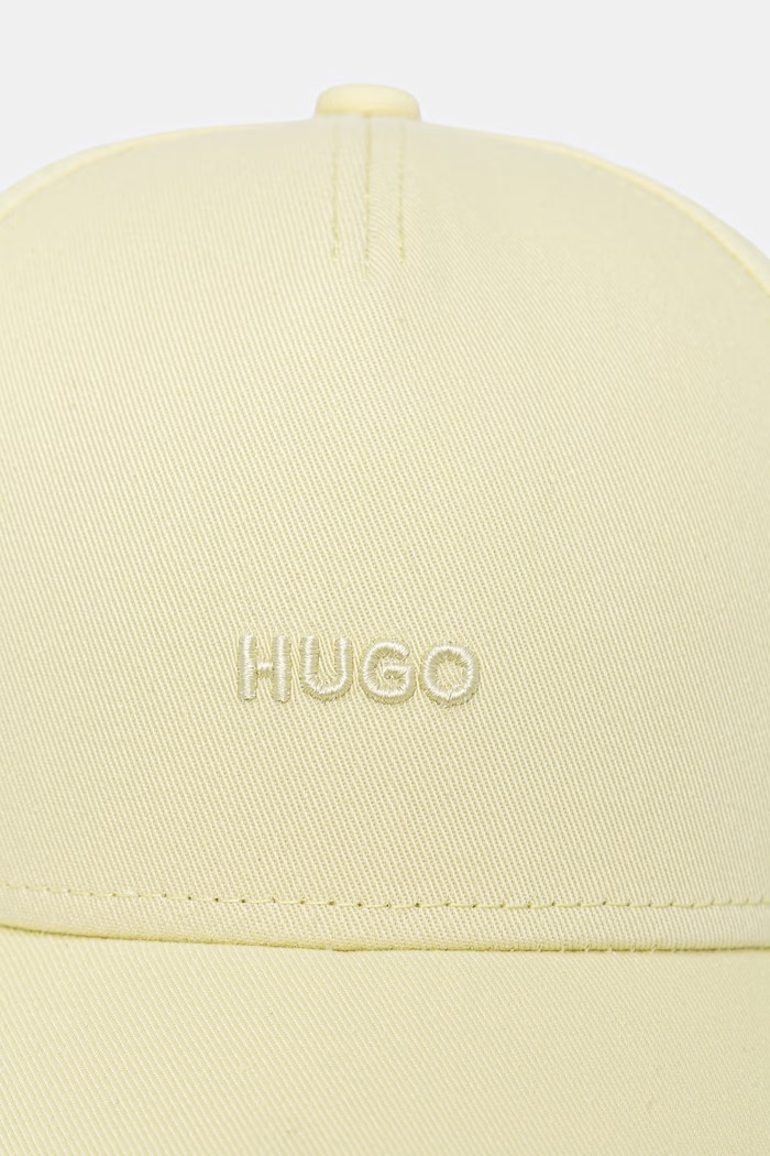 HUGO czapka z daszkiem bawełniana Cara 50519255 żółty SS26