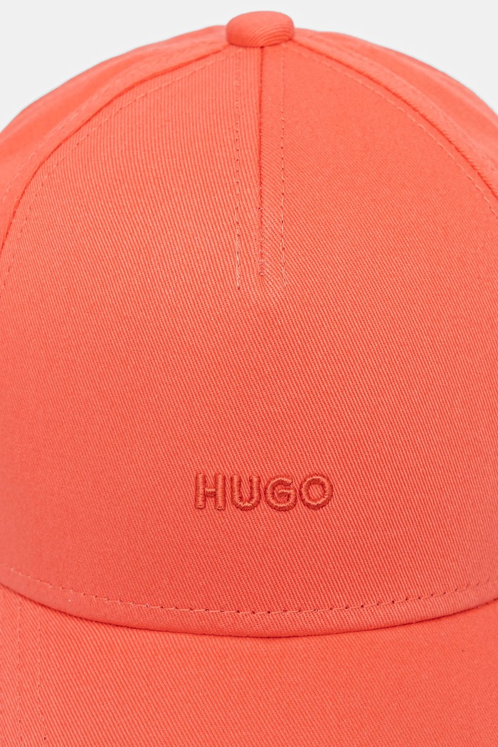 HUGO καπέλο με γείσο γυναικείο βαμβακερό Cara πορτοκαλί 50519255