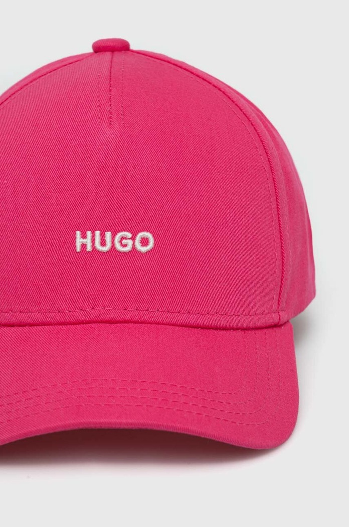 HUGO καπέλο με γείσο γυναικείο βαμβακερό Cara 50519255 ροζ SS26