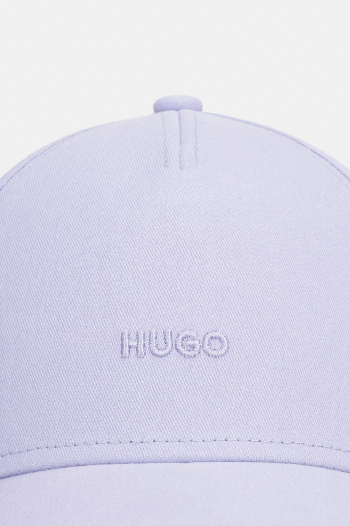 HUGO czapka z daszkiem damska bawełniana Cara 50519255 fioletowy SS26