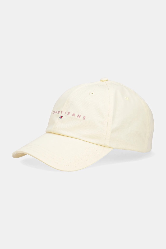 Bavlněná baseballová čepice Tommy Jeans bavlna žlutá AW0AW16868