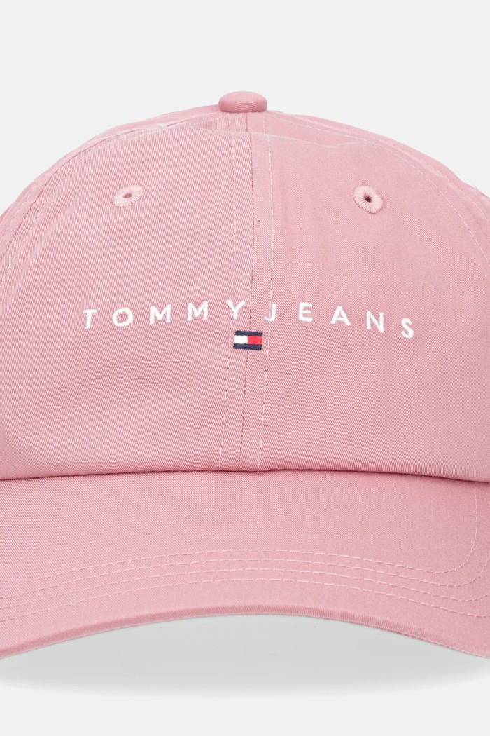 Bavlněná baseballová čepice Tommy Jeans AW0AW16868 růžová SS26