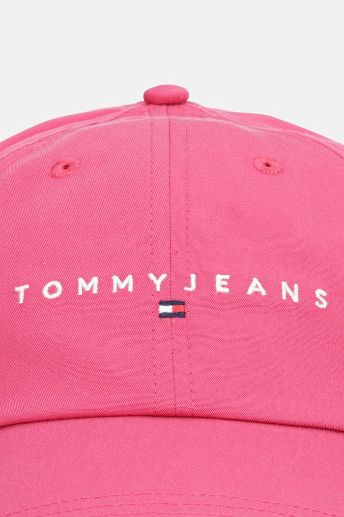 Bombažna bejzbolska kapa Tommy Jeans AW0AW16868 roza SS26