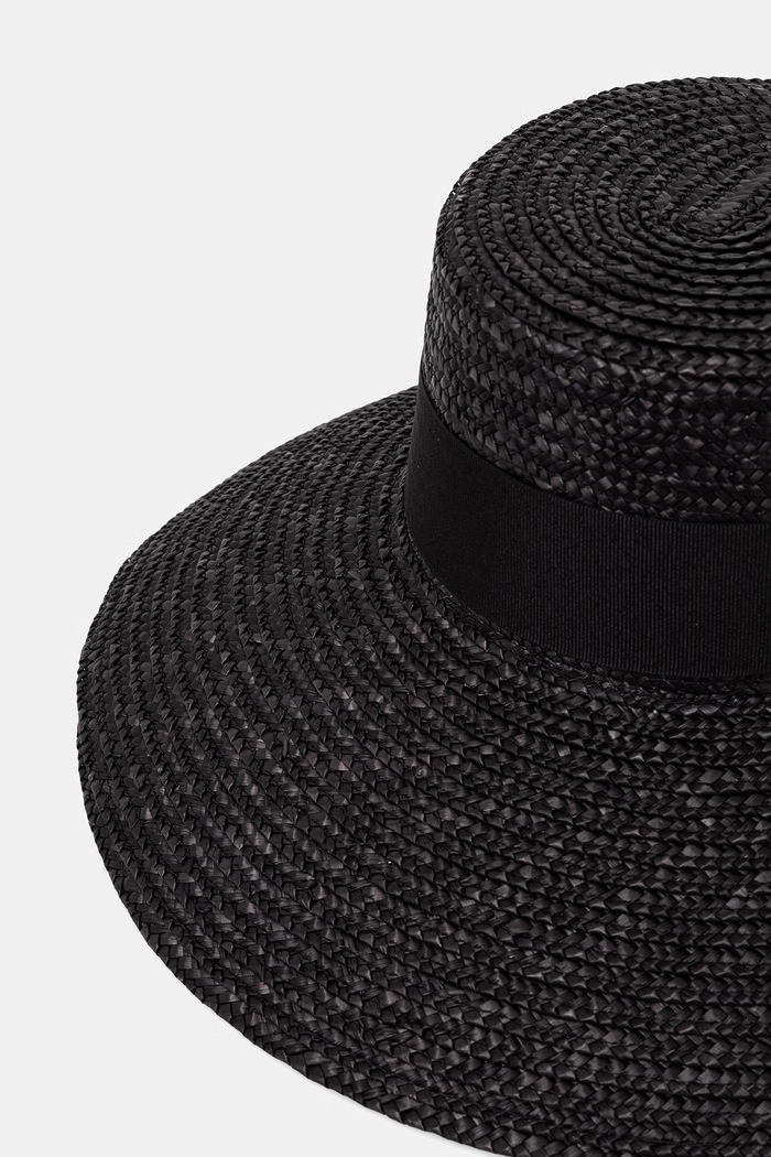 Doplňky LE SH KA klobouk se širokou krempou dámský Black Straw Veil BLackStrawVeil černá