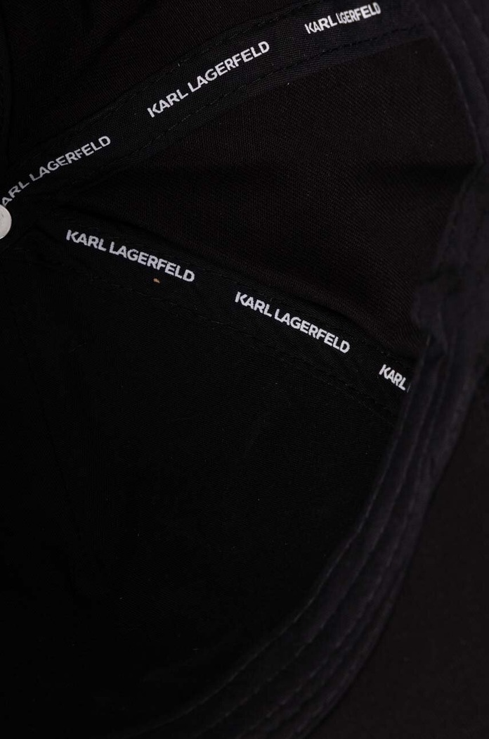 Bavlněná baseballová čepice Karl Lagerfeld černá 245W3408
