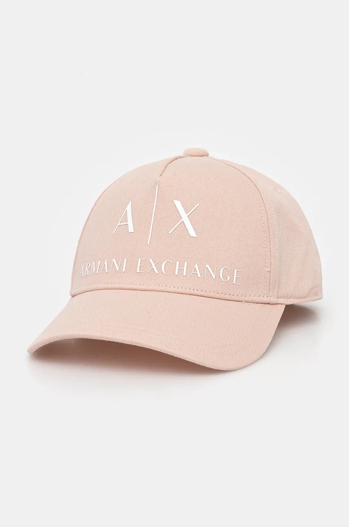 Armani Exchange czapka z daszkiem bawełniana aplikacja pomarańczowy 944171.2R110