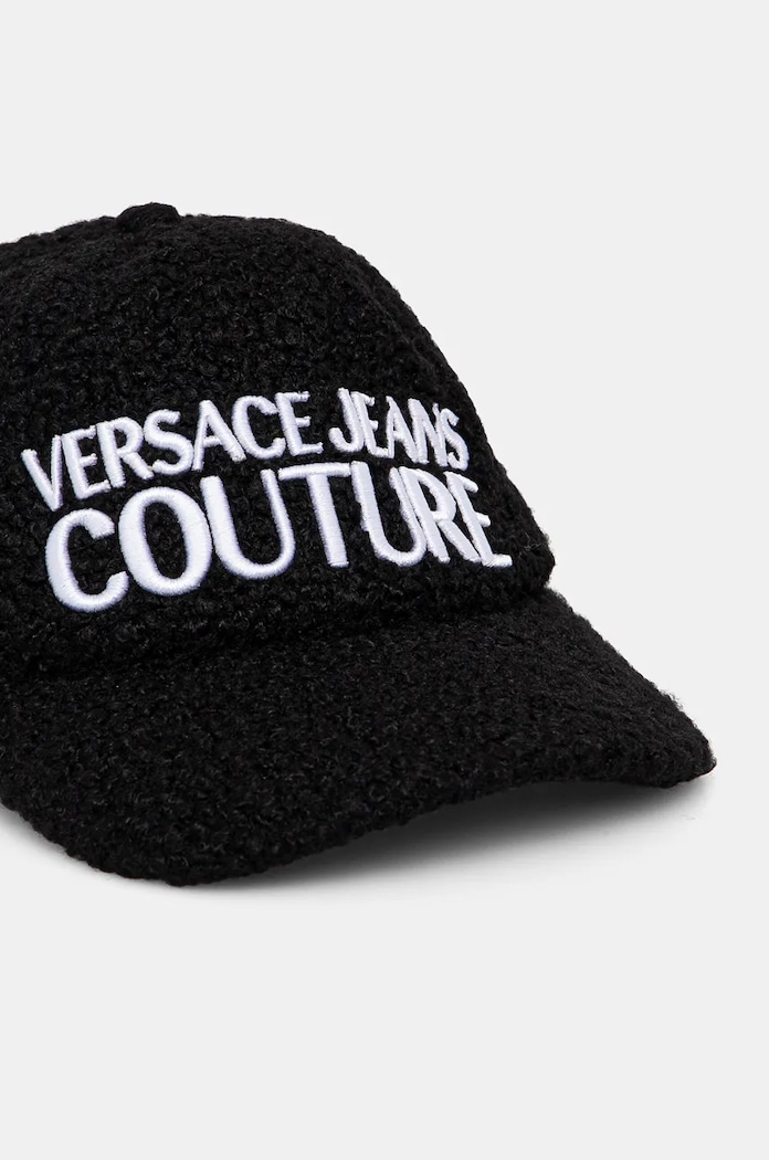 Kapa iz mešanice volne Versace Jeans Couture 77HAZK10.ZSB12 črna AW24