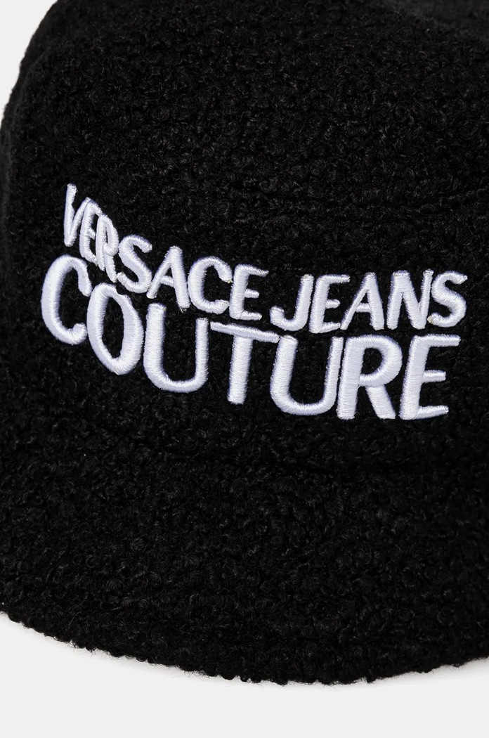 Versace Jeans Couture kapelusz z domieszką wełny czarny 77HAZK07.ZSB12