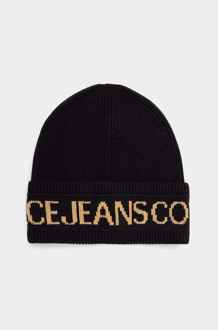 Versace Jeans Couture czapka z domieszką wełny z domieszką wełny czarny 77HAZK40.ZG316