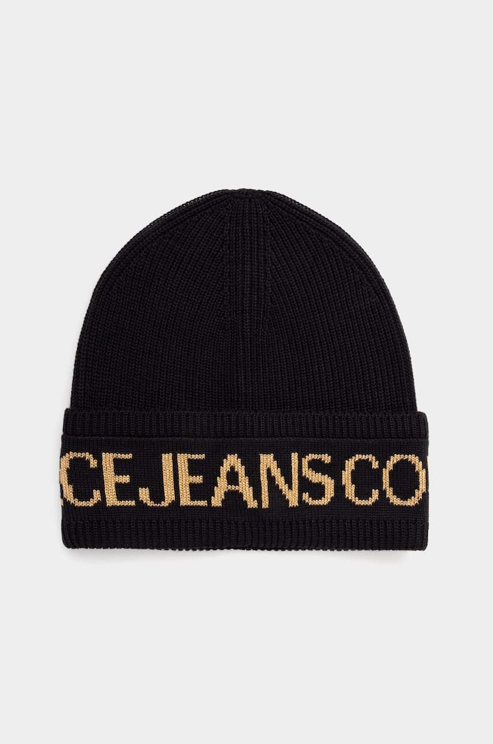 Versace Jeans Couture czapka z domieszką wełny z domieszką wełny czarny 77HAZK40.ZG316