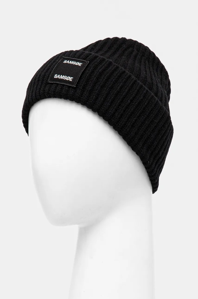 Вовняна шапка Samsoe Samsoe SAMSOE F24300118 чорний AW24