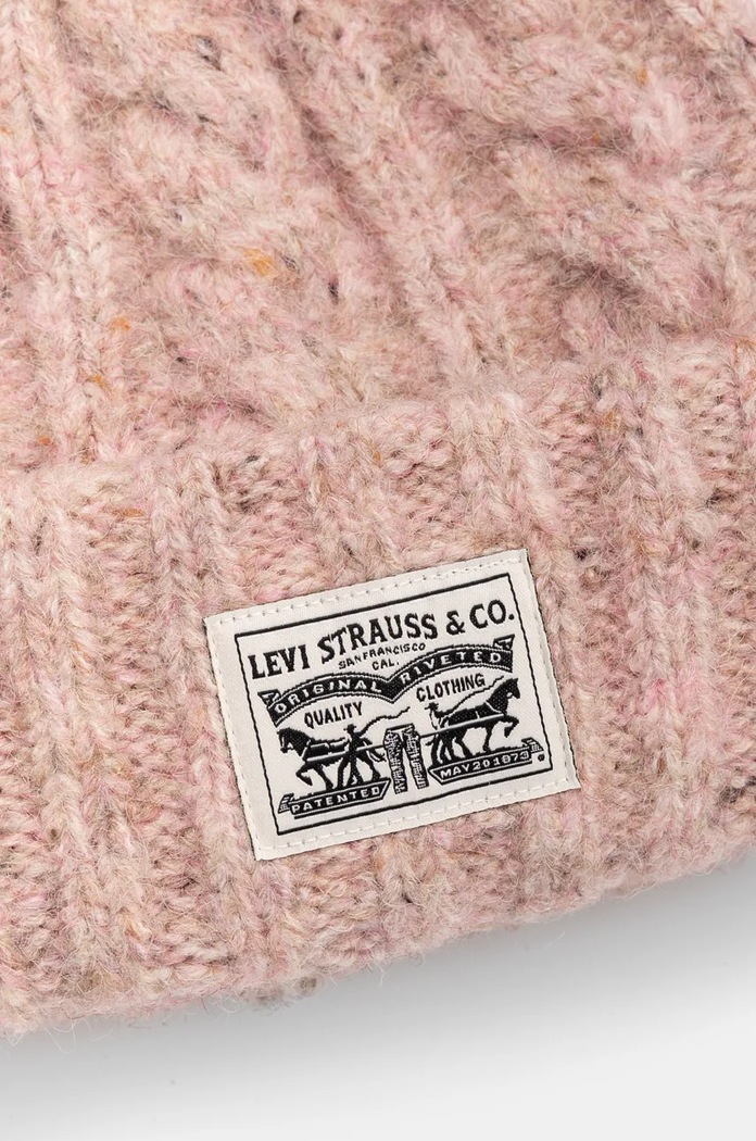 Čiapka s prímesou vlny Levi's 000JM.0001 ružová AW24