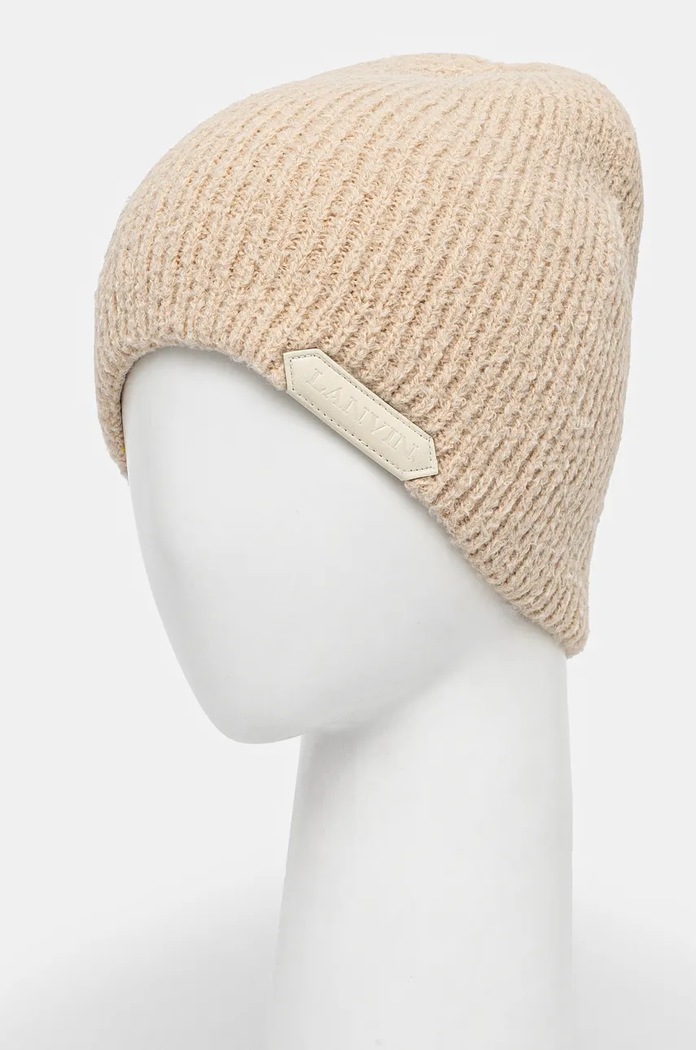 Vlněná čepice Lanvin 6LCAPP.U7715 béžová AW24