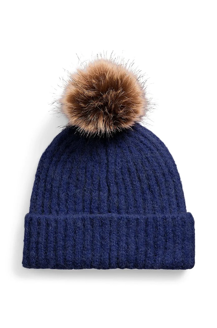 Kapa s dodatkom vune Lauren Ralph Lauren 454960080 mornarsko plava AW25