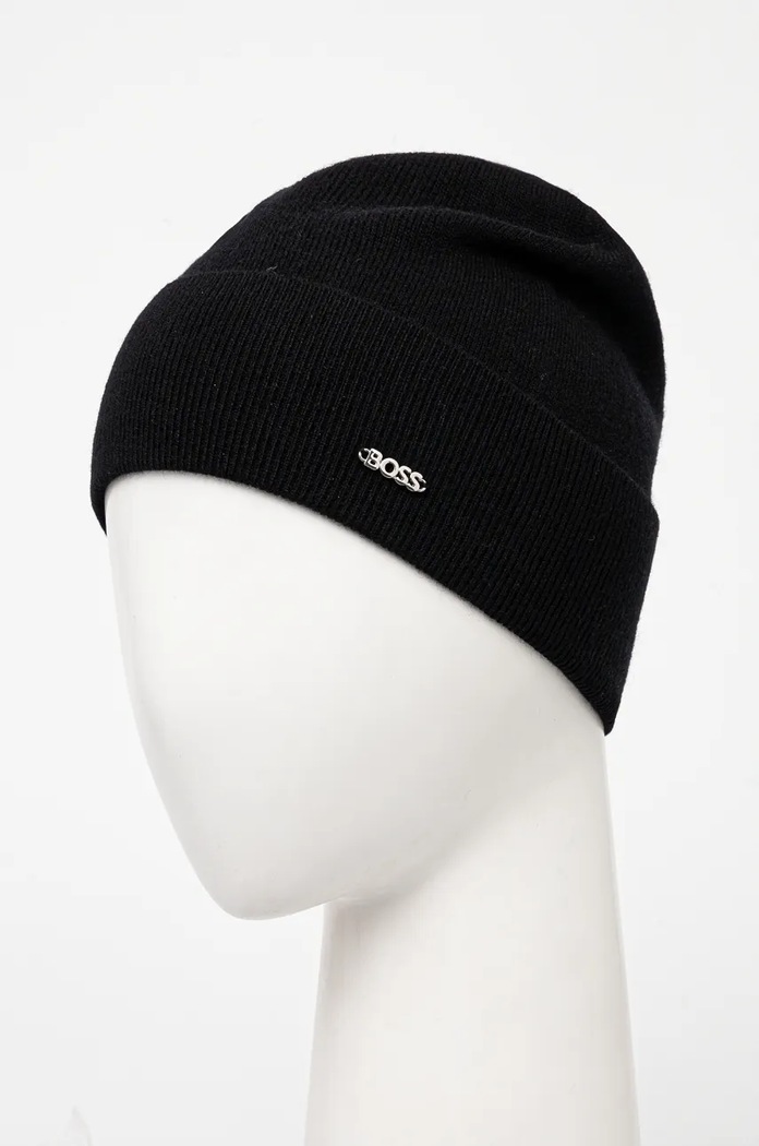 BOSS Czapka wełniana Lari_hat 50524276 czarny AW25