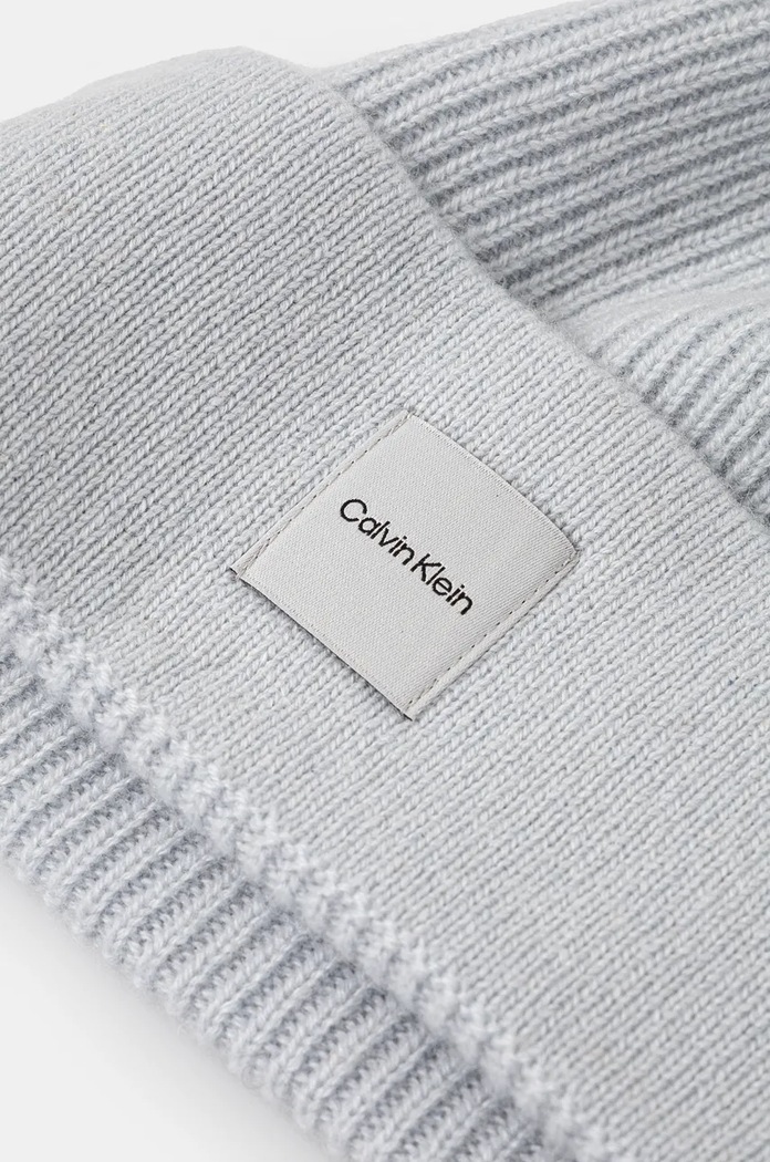 Vlnená čiapka Calvin Klein K60K612584 modrá NC24
