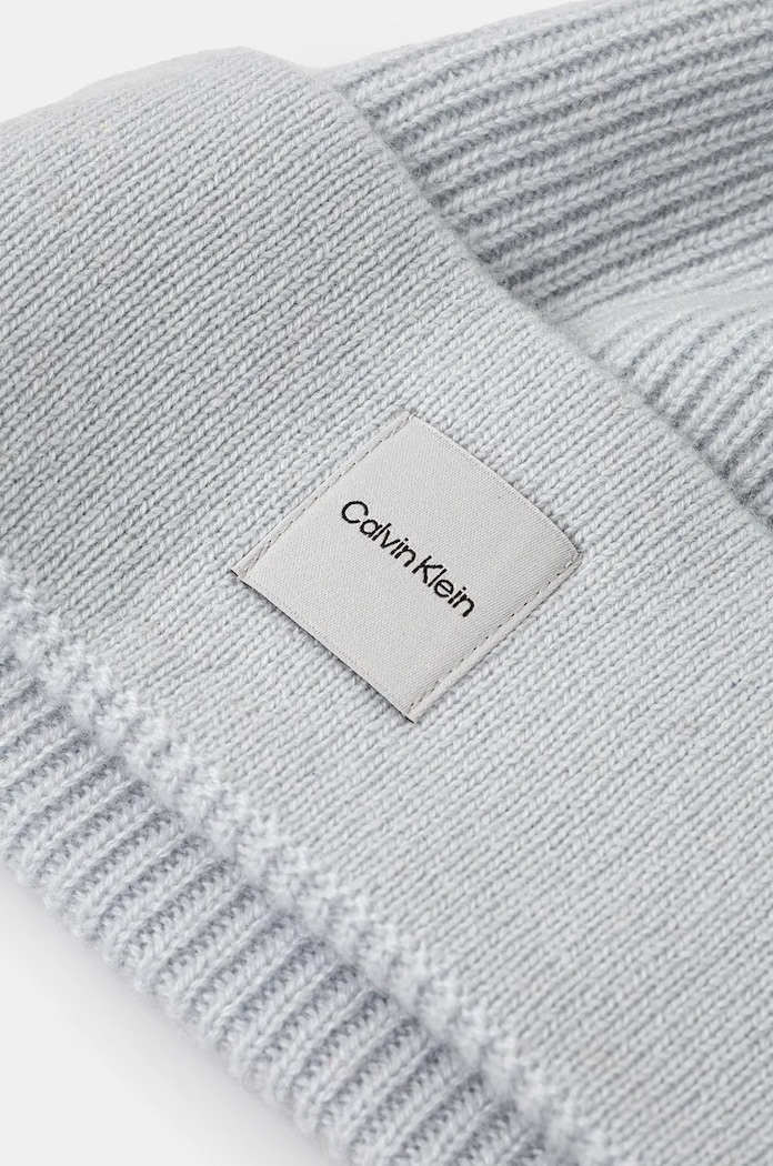 Vlnená čiapka Calvin Klein K60K612584 modrá NC24