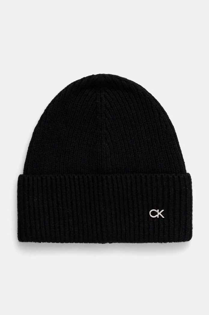 Vlněná čepice Calvin Klein vlna černá K60K612592
