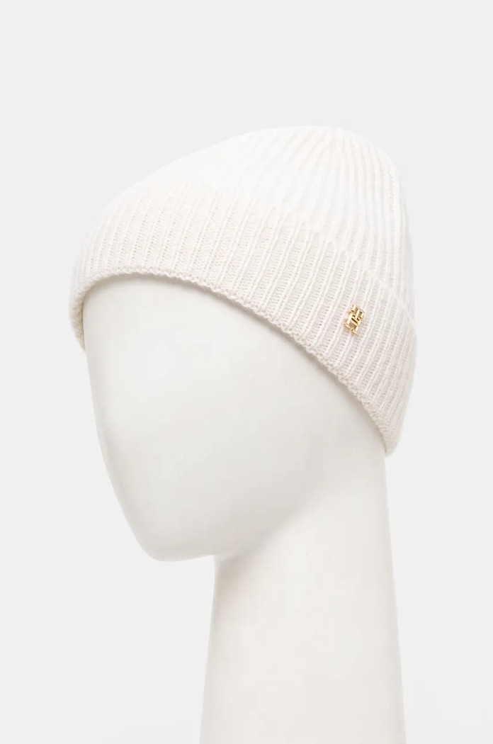 Kapa od kašmira Tommy Hilfiger AW0AW16623 bež NC24