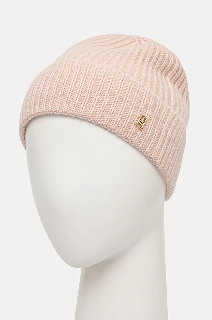 Kapa od kašmira Tommy Hilfiger AW0AW16623 roza NC24