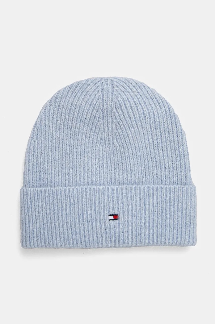 Kapa s dodatkom vune Tommy Hilfiger bez uzorka plava AW0AW16633