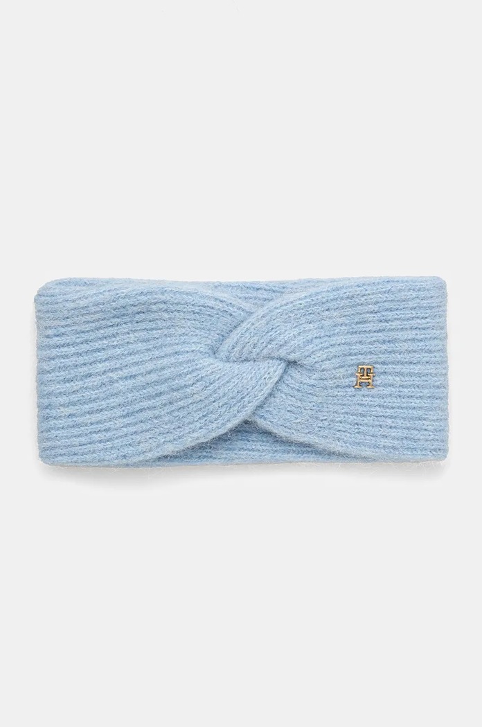 Traka s primjesom vune Tommy Hilfiger s dodatkom vune plava AW0AW16635