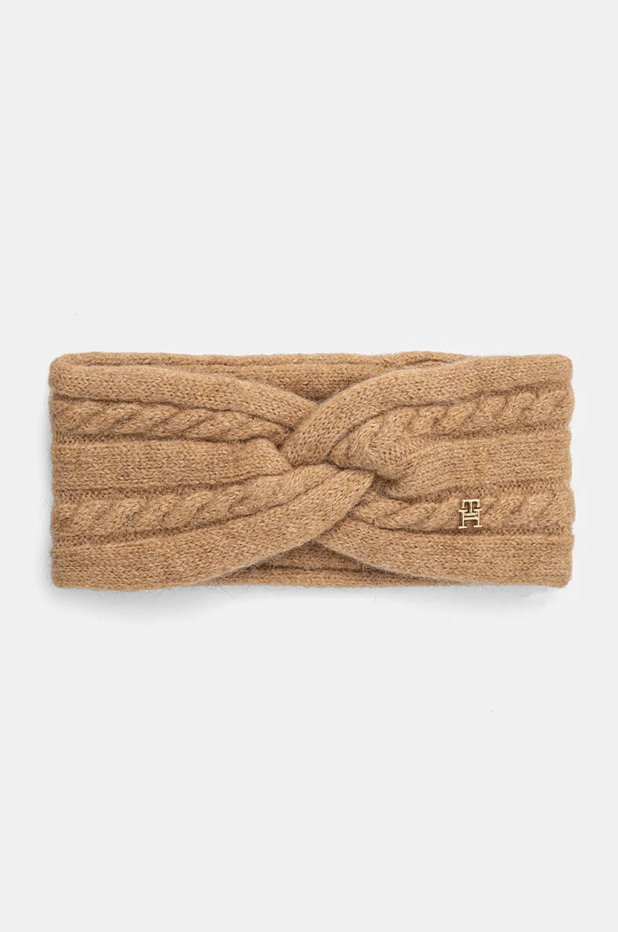 Čelenka s příměsí vlny Tommy Hilfiger s příměsí vlny béžová AW0AW16971