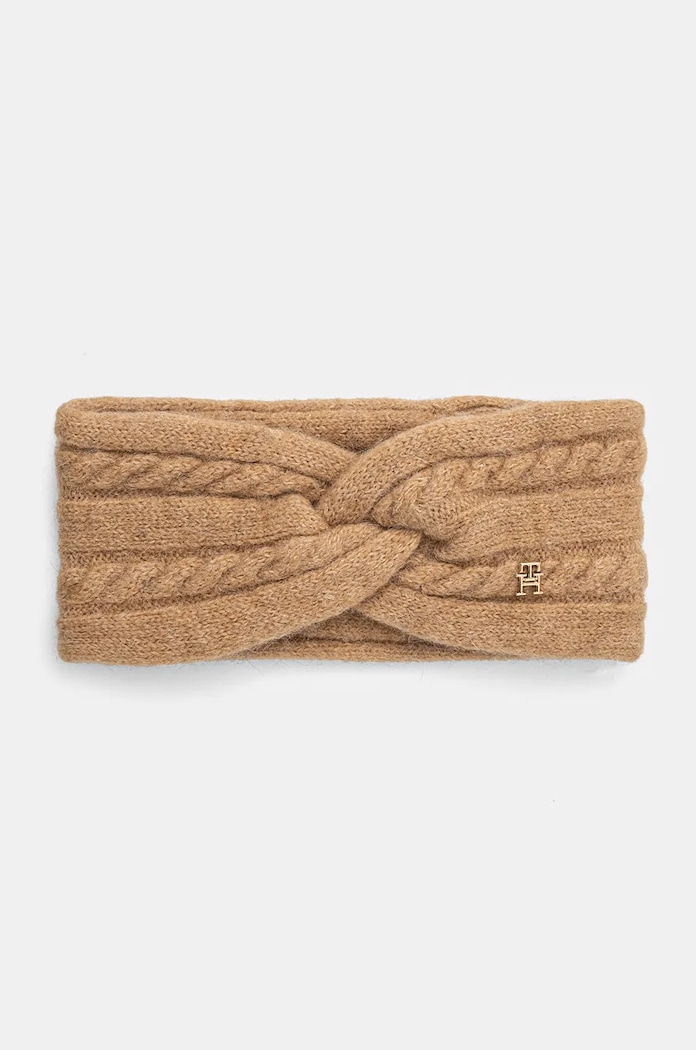 Čelenka s příměsí vlny Tommy Hilfiger s příměsí vlny béžová AW0AW16971